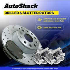 Rear Drilled Slotted Brake Rotor Premium Pad Caliper for 2020 Cadillac XT6