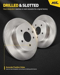 Pair Rear Drilled & Slotted Brake Rotors For Toyota Tundra Sequoia Lexus LX570