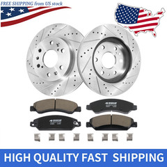 12.99″ Front Drilled Rotors Brake Pads for Chevy Tahoe Silverado GMC Sierra 1500