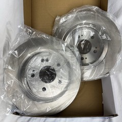Detroit Axle R-800110 Premium Brake Rotors Pair Silver Zinc Plated Cast Iron NEW