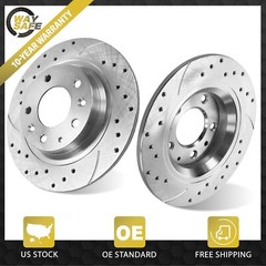 2x Rear Drilled Brake Disc Rotors for 2007 – 2011 MKZ 2006 – 2011 Mercury Milan