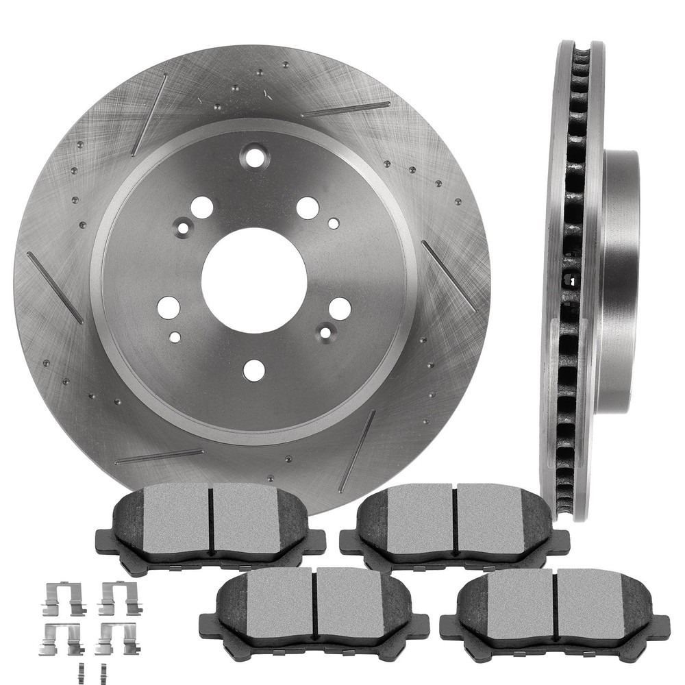 6X Rear Slotted Brake Rotors & Ceramic Pads Fits Acura ZDX 2010 2011 2012 2013