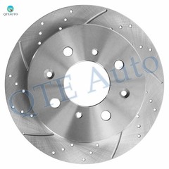12 Front 240-Rear 239mm Drilled Brake Rotors-Brake Pad For 1992-1995 Honda Civic