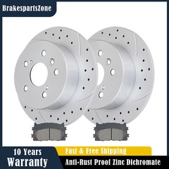 281mm Rear Brake Rotors Pads fit for Toyota Rav4 Lexus HS250H Slotted Brakes