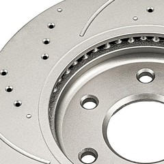 2x Front Drilled Slotted Vented Brake Rotors for 2009 Suzuki Equator 12142089