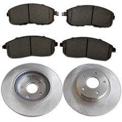 2pcs Front Disc Rotors+ 4pcs Ceramic Brake Pads for 2007-2013 Nissan Altima US