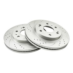Front Drilled & Slotted Brake Rotors for 07-09 14-18 Chevy Silverado 1500 Pair
