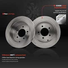 2Pcs Rear Left & Right Disc Brake Rotors for Hyundai Azera 2006-2009 Kia Amanti