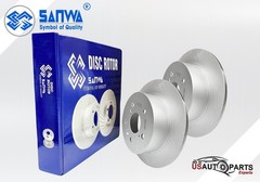 REAR BRAKE ROTOR SOLID GEOMET COATED & CERAMIC PAD KIT 281 mm FOR TOYOTA 07-12