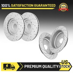 Front Rear Drilled Disc Brake Rotors for 2002 2003 2004 Honda Odyssey 3.5L
