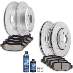 Ceramic Brake Pads And Rotors Front Rear For JEEP WRANGLER 2007-2017 Drilled