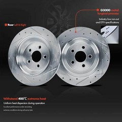 Rear Drilled Brake Rotors + Brake Pads for Ford Edge Fusion Lincoln Continental