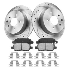 Front & Rear Drilled Slotted Rotors + Pads for 2013-2019 2020-2023 Nissan Altima