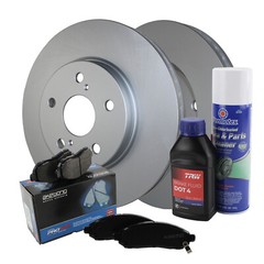 Front Brake Kit 296mm Disc Rotors & Akebono ProACT Ceramic Pads For Toyota Camry