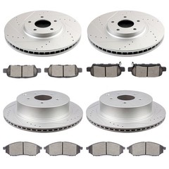 Front and Rear Drilled Brake Rotors & Pads for Nissan Murano INFINITI QX70 M37