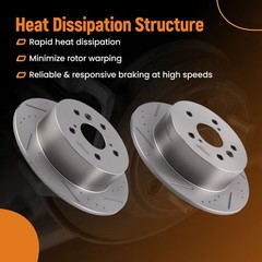 Rear Disc Brake Rotors Kit for Lexus ES350 2007-2012 Toyota Avalon 2008-2012