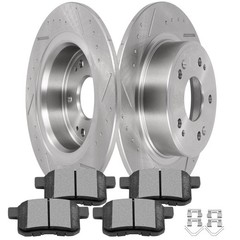 Rear Drilled Brake Rotor Ceramic Brakes Pads For Honda Accord 09-14 Acura TSX