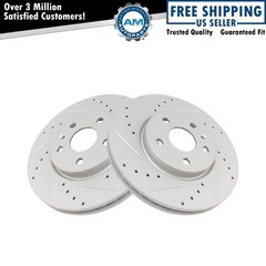 Performance Disc Brake Rotor Drilled & Slotted Front G-Coated Pair