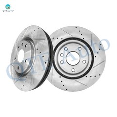 Front 330mm Drilled Slotted Brake Disc Rotors For 2012-2019 Dodge Grand Caravan