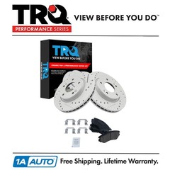 Front Posi Ceramic Pads & Performance Drilled Slotted Zinc Coated Rotors Kit