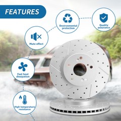 Front Drilled Rotors + Ceramic Brake Pads For Jeep Grand Cherokee Dodge Durango