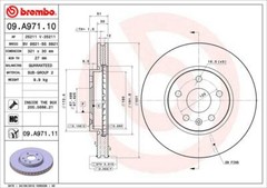 Brembo 09.A971.11 321mm Front Disc Brake Rotor for 2014-2020 Chevy Impala