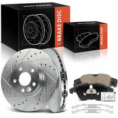 6x Drilled Brake Rotors +Ceramic Brake Pads for Land Rover Volvo S60 XC70 Front