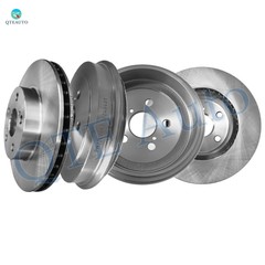 Set of 4 Front Brake Disc Rotors-Rear Brake Drums For 2004-2008 Toyota Prius