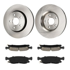 Plain Vented Brake Rotor & Ceramic Pad Front For 11-20 Dodge Durango 53062+D1455