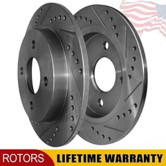 253mm Rear Drilled Brake Rotors for Ford Fiesta 214-2019 Focus 2001-2007 Pair