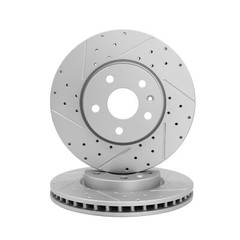 Front Drilled & Slotted Brake Rotors For Chevy Malibu Impala Equinox GMC Terrain