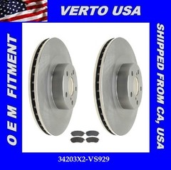 Verto USA Set of 2 Brake Disc Rotors & Pads – Front fit Subaru 34203X2-VS929
