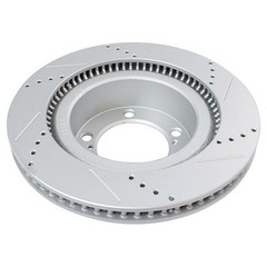 TRQ Performance Brake Rotor Drilled Slotted & Posi Ceramic Pad Front Kit