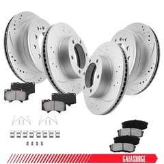 Front Rear Brake Rotors & Ceramic Brake Pads Kit for 2000 2001 2002-2007 Sequoia