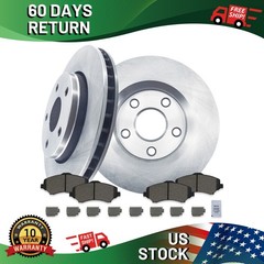 Front Brake Disc Rotors + Ceramic Pads Kit for 2017 Jeep Wrangler JK