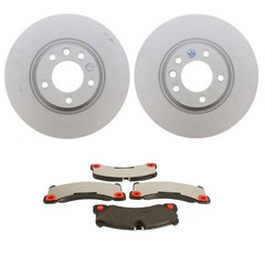 SHW Performance Front Brake Rotors Textar Pads Set Kit for Cayenne Black Caliper