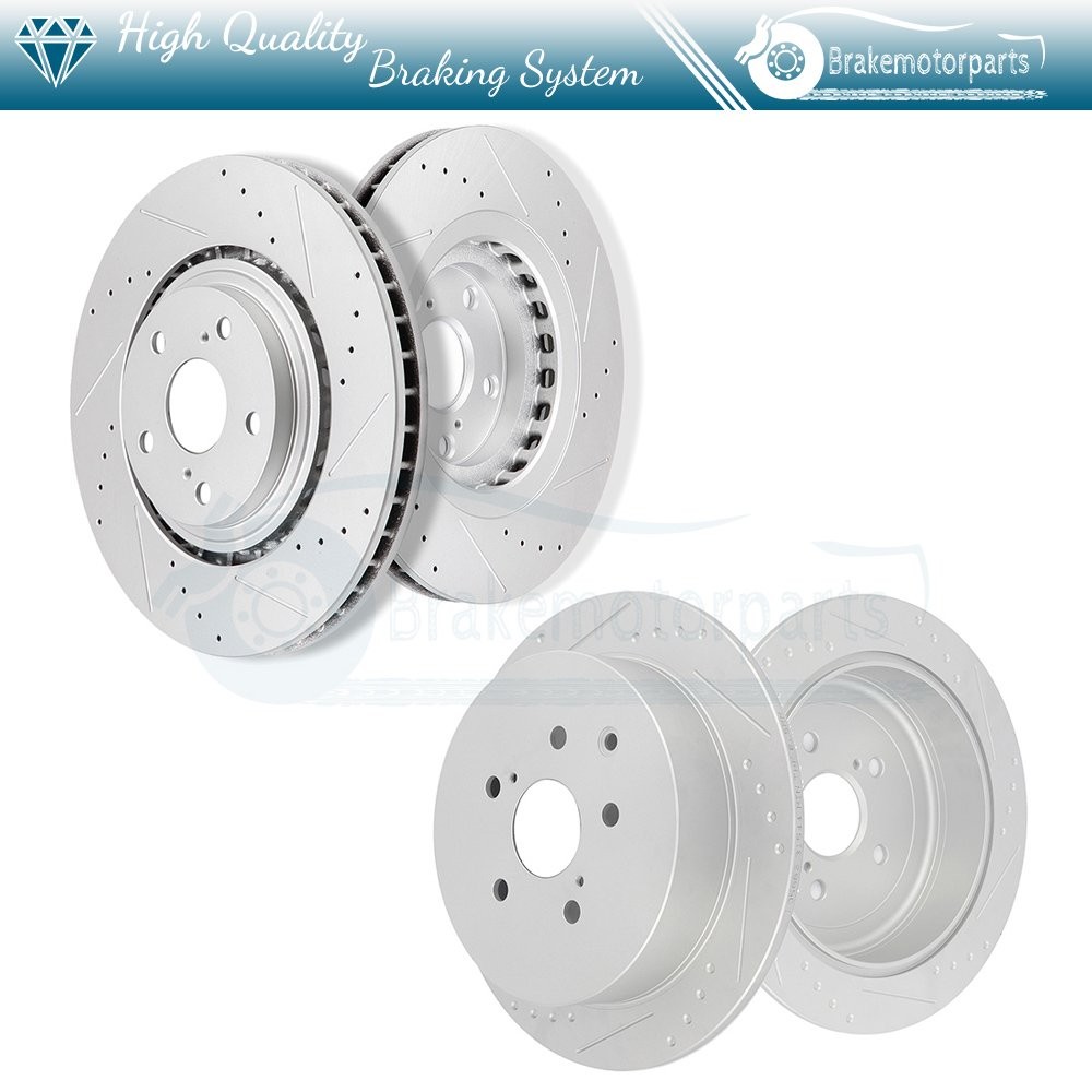 Front + Rear Discs Brake Rotors Fits Toyota Sienna 2011-2017 Slotted