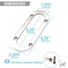 Black Horizontal Shift or Emergency Brake Boot with Silver Oval Beauty Trim Ring