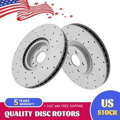 345mm Front Drilled Slotted Brake Rotors for Volvo XC40 XC60 XC90 S60 S90 V60
