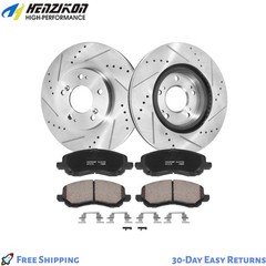 Front DRILLED Rotors Ceramic Brake Pads for Jeep Patriot Compass Caliber Avenger