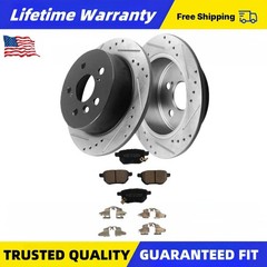 259mm Rear Drilled Rotors Brake Ceramic Pads fit 2016 2017 Toyota Corolla