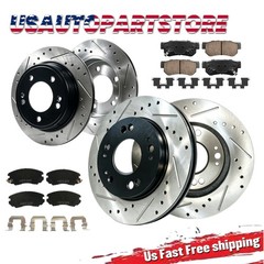 10.83″ Front &10.31″Rear Brake Disc Rotor Ceramic Pad for 2008 Hyundai Elantra