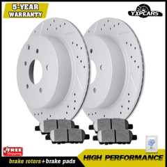 Rear Drilled Rotors + Ceramic Brake Pads for Nissan Murano Pathfinder Quest FX35