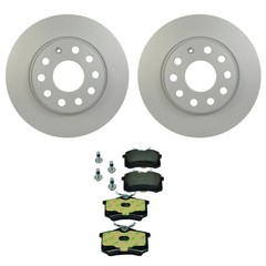 Hella Rear Rotors Low-Met Disc Brake Pad Kit For Beetle Golf Base FI Hatchback
