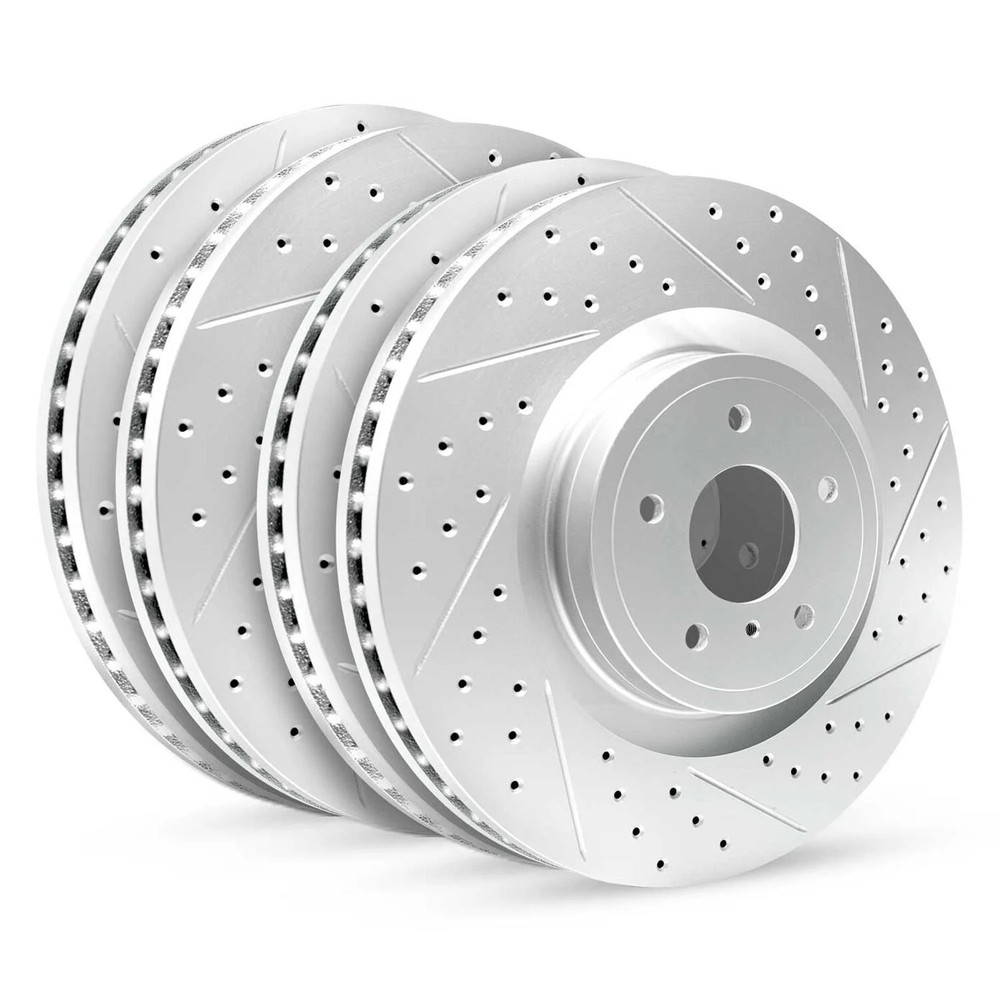 For Kia Forte 20-24 R1 Concepts Drilled & Slotted Front & Rear Brake Rotor Set