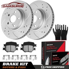 10.83in Front Drilled Slotted Rotors Ceramic Pads for 2000-2005 Toyota Celica