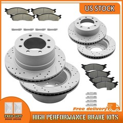 Front Rear Drilled Brake Rotors Ceramic Pad For Dodge Ram 1500/2500/3500 2003-08