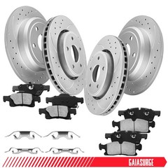 Front & Rear Drilled Slotted Rotors + Pads for 2011-2020 Durango Grand Cherokee