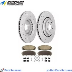 Front Drilled Rotors + Brake Pads for Toyota Sienna Highlander Lexus RX350 NX300