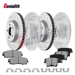 Front & Rear Drilled Slotted Rotors + Pads for Dodge Charger Challenger 300 V6